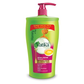 Vatika Naturals Repair & Restore Shampoo 650ml | Enriched with Honey & Egg Extracts | For Damaged Hair, With Split Ends | With Nourishing Vatika Oils